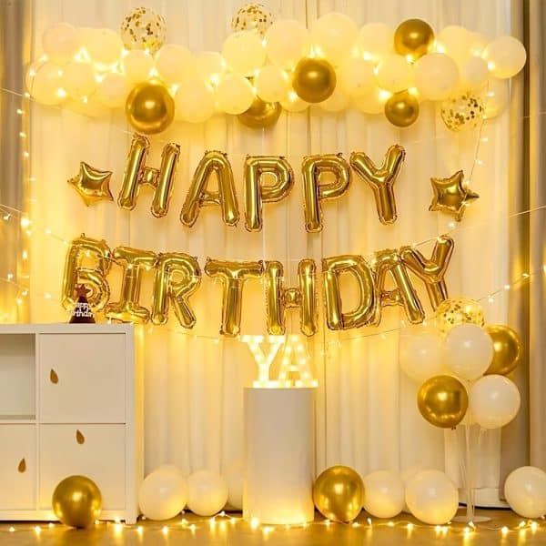 0d9411f3-f6ea-49b8-99cc-0e9181a272a4 Happy Birthday Gold Foil Balloon Banner Set – Party Decoration Kit