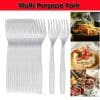 50 PCS Transparent Plastic Dessert Forks – Disposable Party Tableware